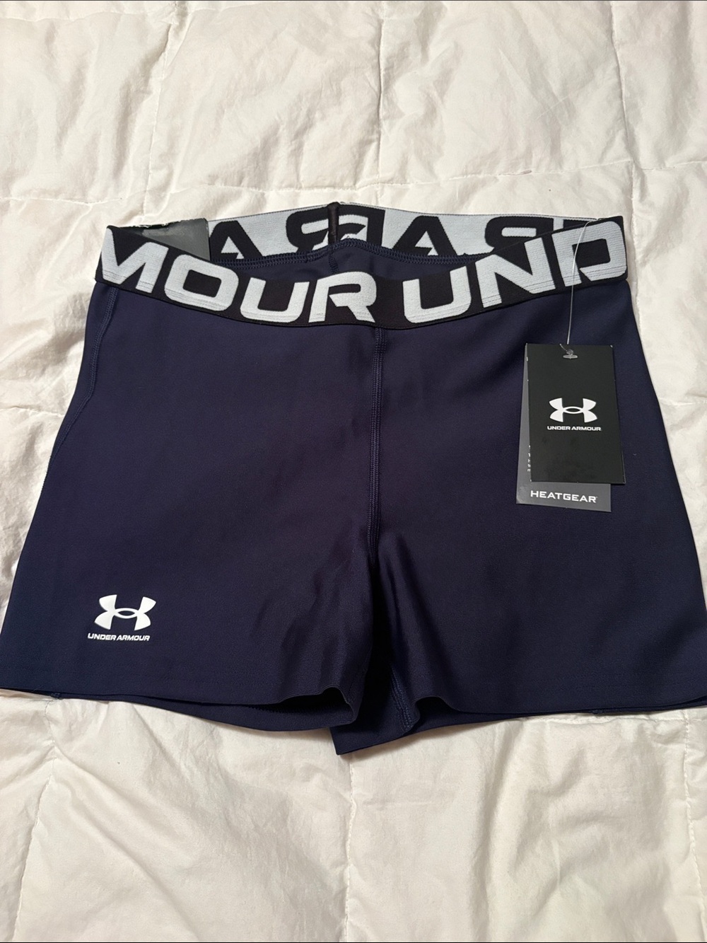 Under Armour Navy HeatGear Bike Shorts with Branded Waistband